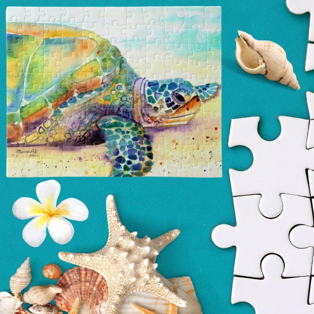 Sunbathing Hawaiian Sea Turtle Jigsaw Puzzle (Creator Uploaded)