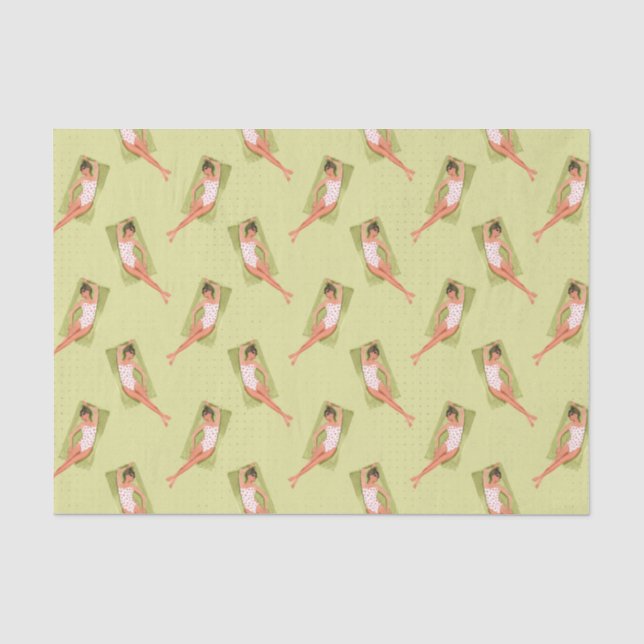 Sunbathing Lady Summer Tissue Paper (Front)