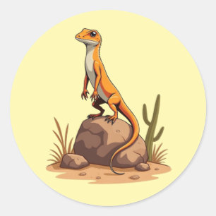 Sunbathing Lizard Vibes Classic Round Sticker