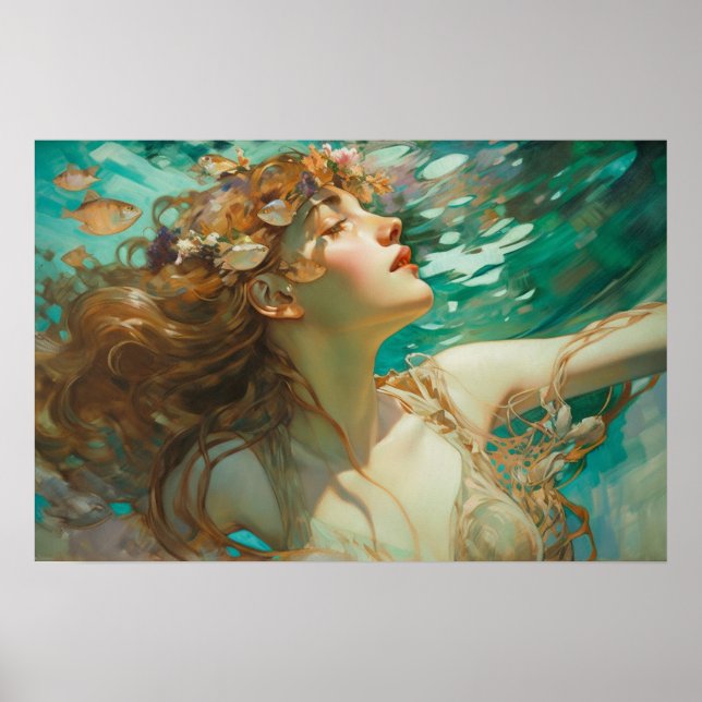 Sunbathing mermaid poster (Front)