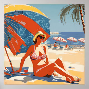 Sunbathing On The Riviera Print