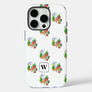 Sunbathing Pepper Christmas Edition Add Initial iPhone 16 Pro Case