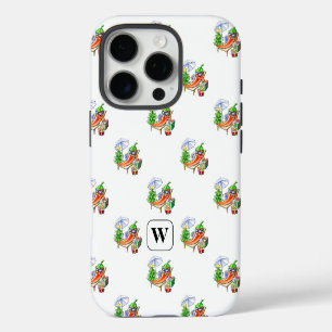 Sunbathing Pepper Christmas Edition Add Initial iPhone 16 Pro Case