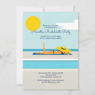 Sunbathing Pool Party Invitation