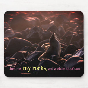 Sunbathing sea lion mouse pad