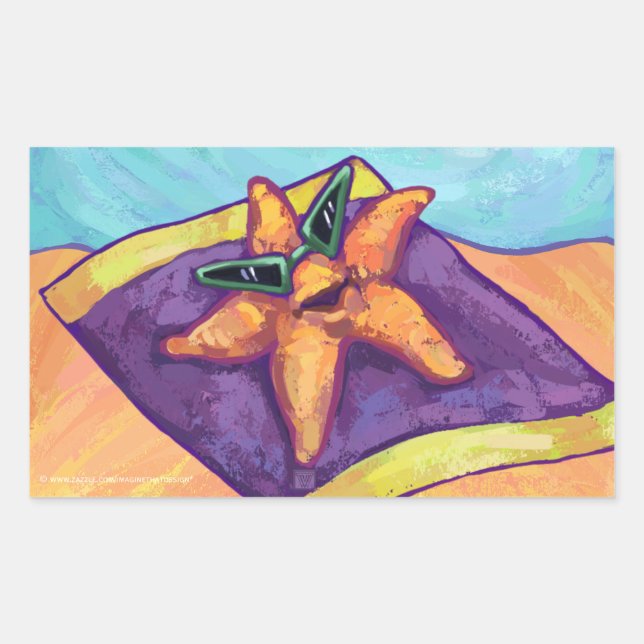 Sunbathing Starfish Sticker (Front)