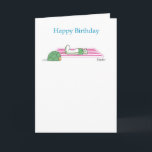 SUNBATHING TURTLE CARD<br><div class="desc">A turtle leaves his shell to take advantage of some prime tanning time.</div>