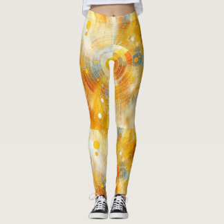 "Sunbeam Bliss - Lively Yellow Abstract Leggings