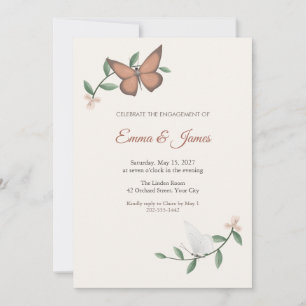 Sunbeam Butterfly Engagement Party Invitation
