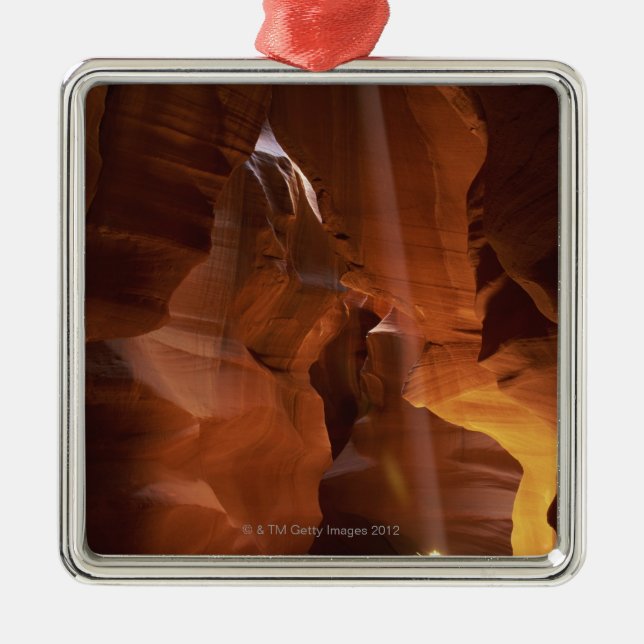 Sunbeam hitting tumbleweed on canyon floor metal ornament (Front)