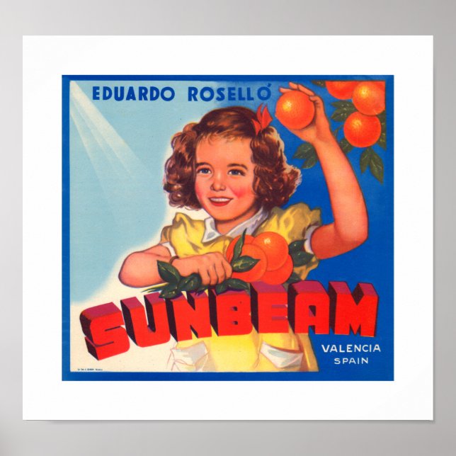 Sunbeam Orange Label Poster (Front)