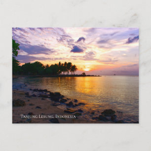 Sunbeam Sunset Sky Beach Twilight Travel Silhoutte Postcard