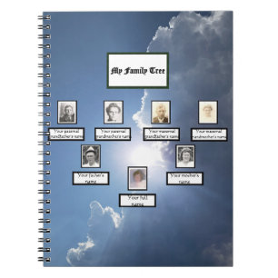 Sunbeams and Clouds Three Generation Family Tree Notebook