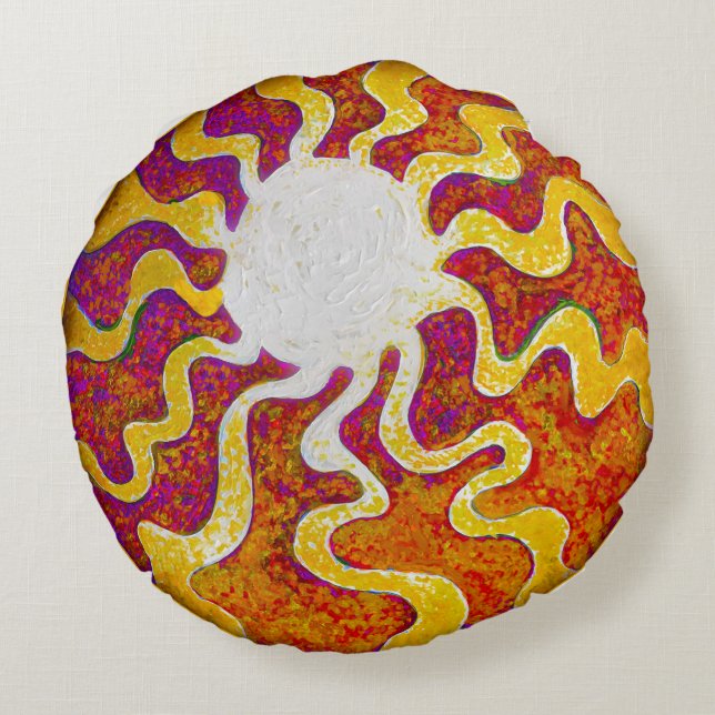 Sunbeams Sunshine Sun Round Pillow (Back)