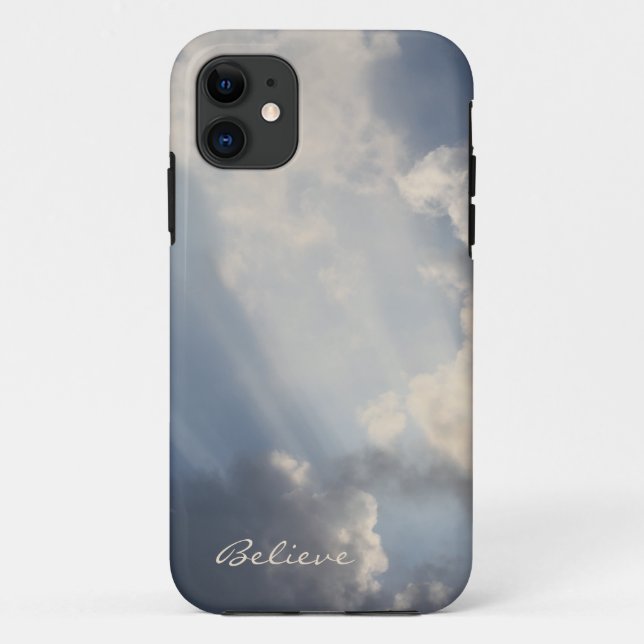 Sunbeams White Clouds Inspirational Believe Case-Mate iPhone Case (Back)