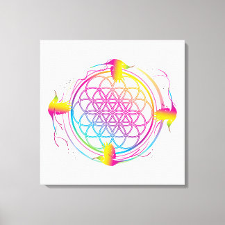 Sunbird Flower of Life Canvas Print