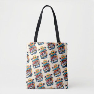 Sunburned Salty and Happy – Retro Beach Vibes Tote Bag