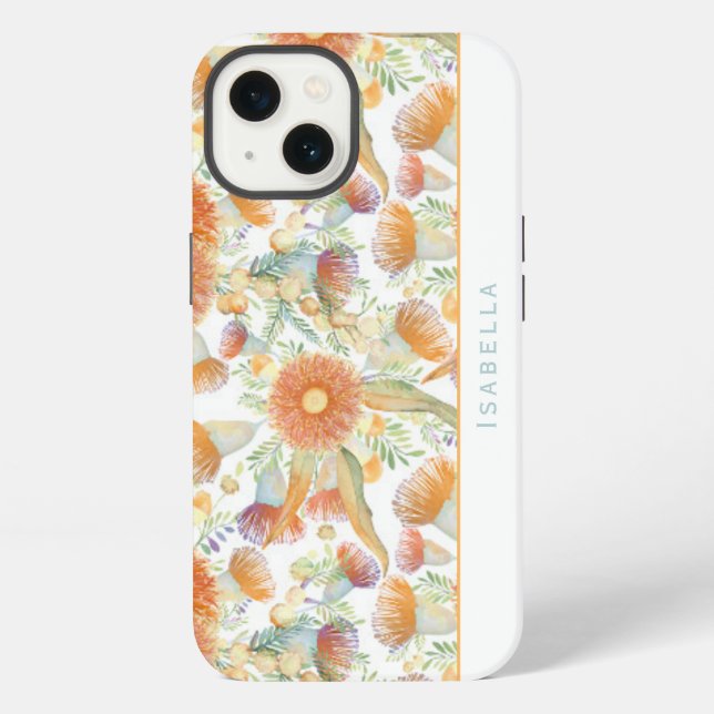 Sunburnt Wattle & Eucalyptus Customizable  iPhone Case (Back)