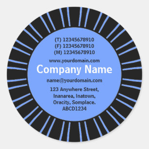 SunBurst 03 Business - Blue Classic Round Sticker