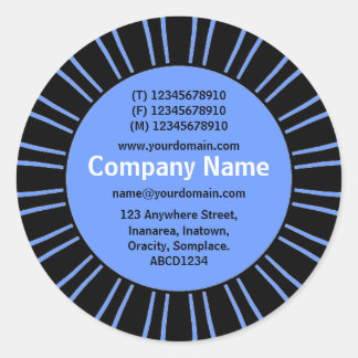 SunBurst 03 Business - Blue Classic Round Sticker