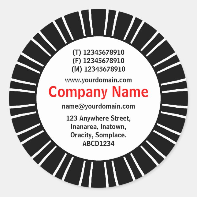 SunBurst 03 Business Classic Round Sticker (Front)