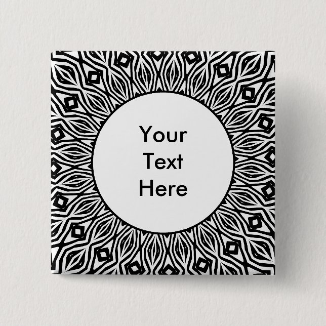 Sunburst 06 2 inch square button (Front)