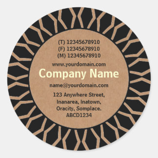 SunBurst 07 Business - Cardboard Look Classic Round Sticker