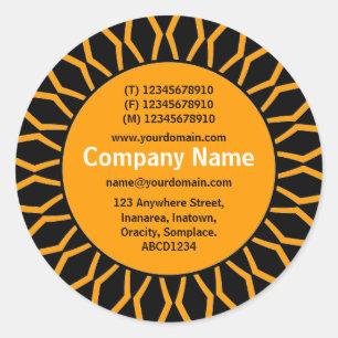 SunBurst 07 Business - Orange Classic Round Sticker