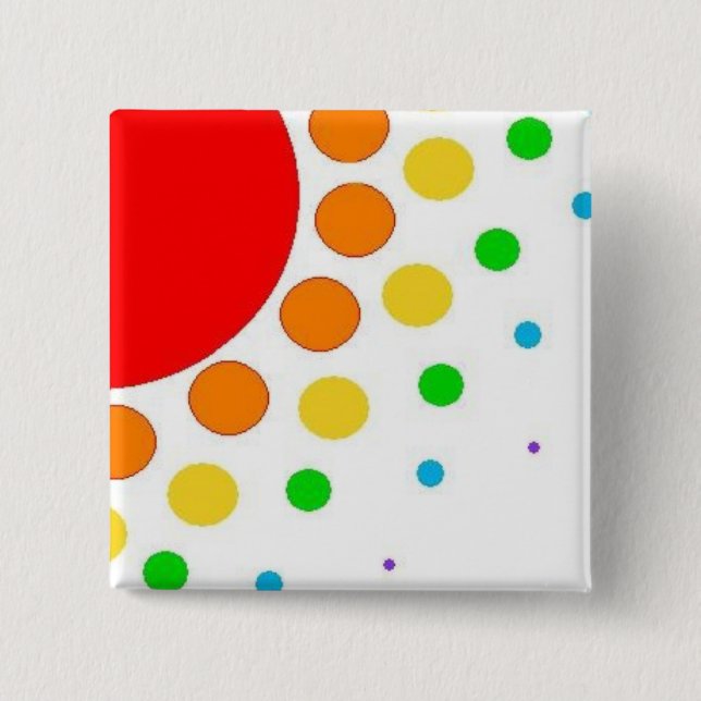 Sunburst 2 Inch Square Button (Front)