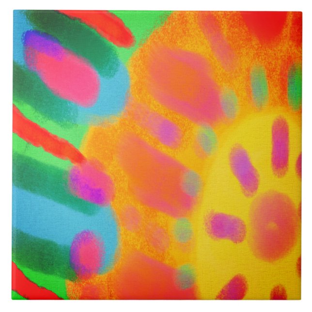 Sunburst Abstract Digital Painting Tile (Front)