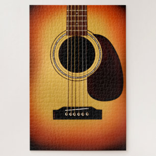 Sunburst Acoustic Guitar Jigsaw Puzzle