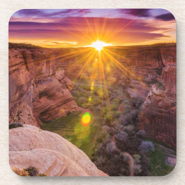 Sunburst at Canyon de Chelly, AZ Coaster (Front)