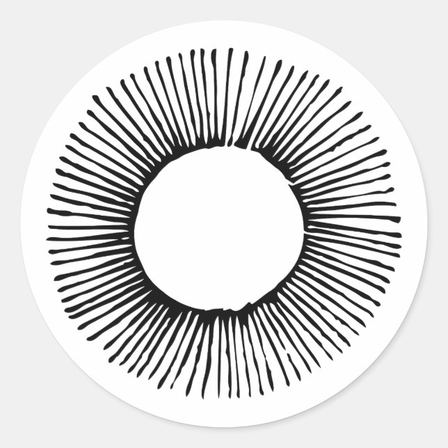 Sunburst black and white sticker (Front)