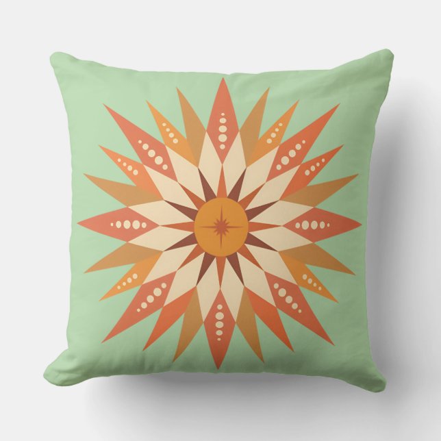 Sunburst Boho Throw Pillow (Front)
