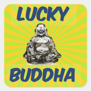 SunBurst Buddha Square Sticker