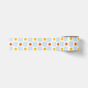 Sunburst Chequerboard Ribbon - L Satin Ribbon