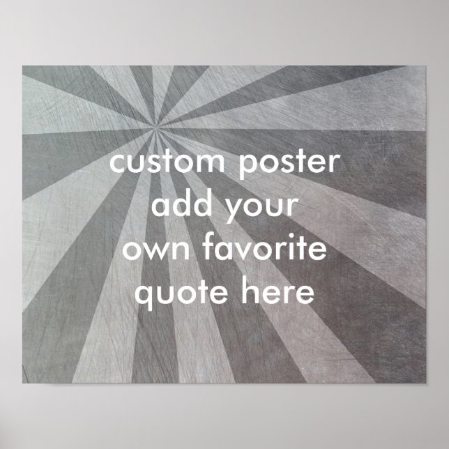 sunburst custom poster add your quote on grey (Front)