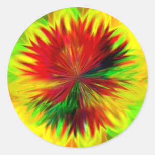 Sunburst Dahlia Classic Round Sticker