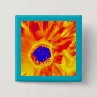 Sunburst Flower 2 Inch Square Button