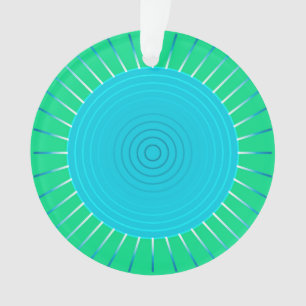 Sunburst géométrique moderne - bleu et vert Jade