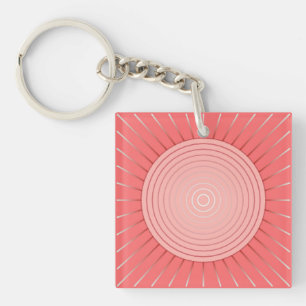 Sunburst géométrique moderne - Coral profond rose
