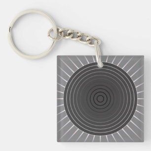 Sunburst géométrique moderne - Hématite foncé gris