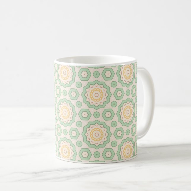 Sunburst Hexagon Geometry  Coffee Mug (Front Right)