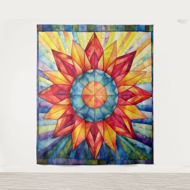 Sunburst Medallion Quilt Tapestry (Front)