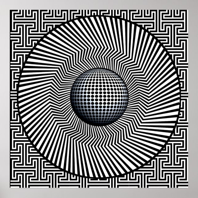 Sunburst Op Art Poster (Front)