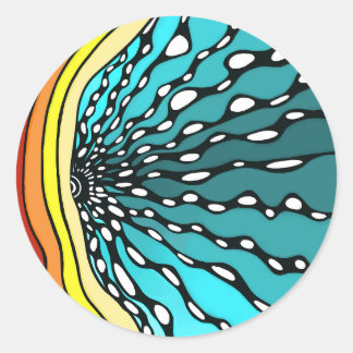 Sunburst rainbow home décor art rétro autocollant