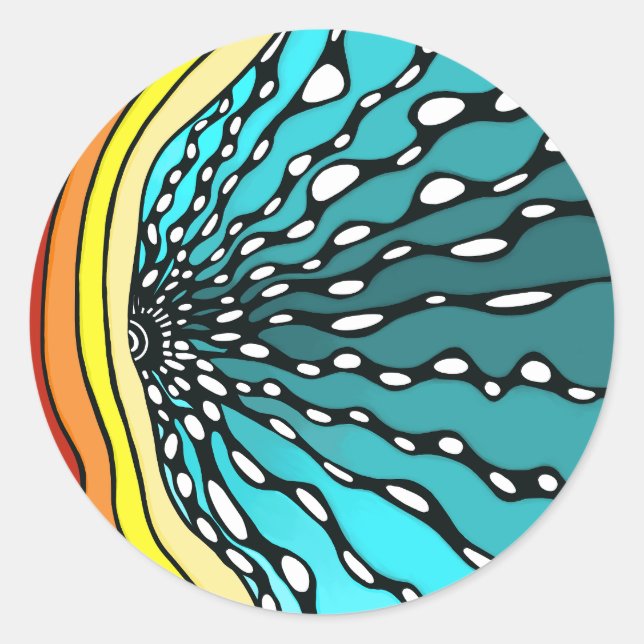 Sunburst rainbow home decor art retro sticker (Front)