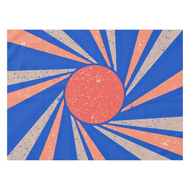Sunburst Red & Blue  Tablecloth (Front (Horizontal))