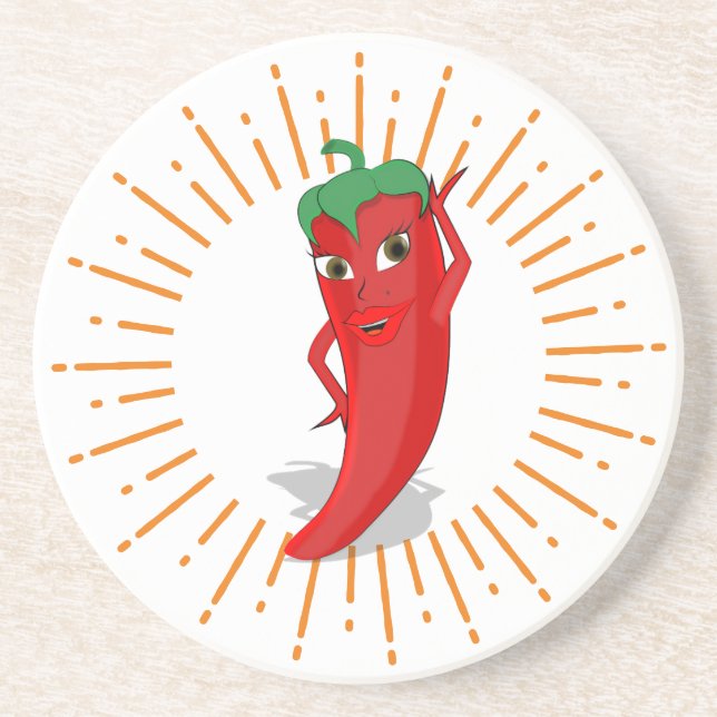 Sunburst Red Hot Pepper Diva Coaster (Front)