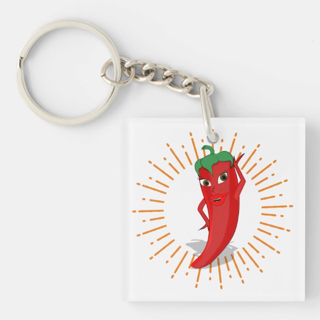 Sunburst Red Hot Pepper Diva Keychain (Front)